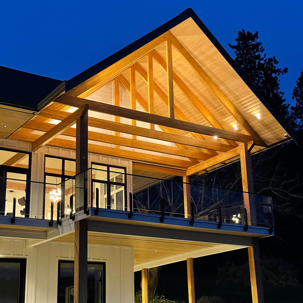 The_Point_Luxury_Home_Development_Okanagan_House_With_Lights_On_At_Night